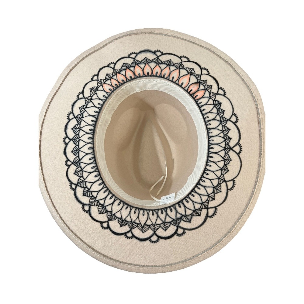 Women's belt hat hand-painted‎ beige